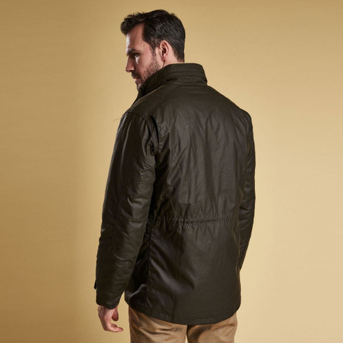 Olive Barbour Sapper Jacket Back