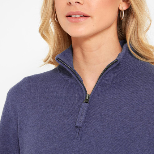 French Navy Schoffel Womens Polperro Pima 1/4 Zip Jumper Model