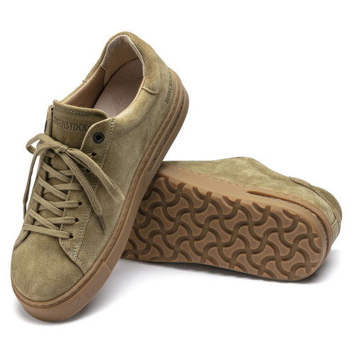 Khaki Birkenstock Bend Low Suede Leather Trainer