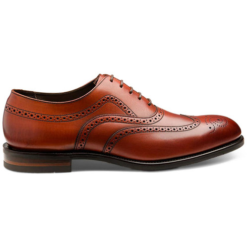 Mahogany Loake Mens Castlegate Brogue Shoes Side