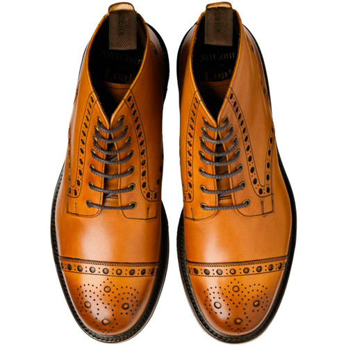Tan Loake Mens Loxley Brogue Boots Top