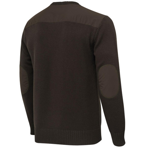 Brown Bark/Moss Beretta Mens Wilton Crew Neck Tech Sweater Rear