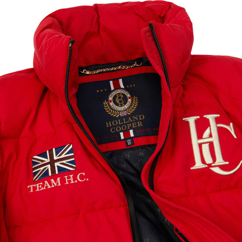 Heritage Red Holland Cooper Womens Team Padded Jacket Collar
