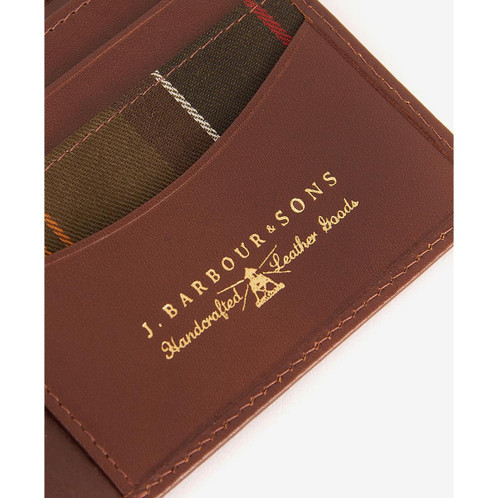 Brown/Classic Tartan Barbour Mens Colwell Leather Billfold Wallet Inner