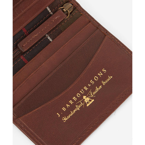 Brown/Classic Barbour Mens Colwell Small Billfold Wallet Inner