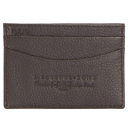 Dark Brown Barbour Amble Leather Card Holder Back