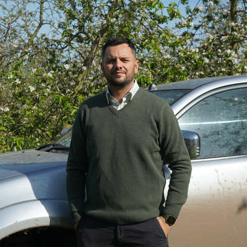 Albert and Maurice Mens Eastnor Olive Lambswool V Neck Jumper Lifestyle