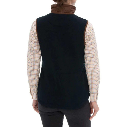 Dark Navy Alan Paine Womens Aylsham Fleece Waistcoat On Model Back