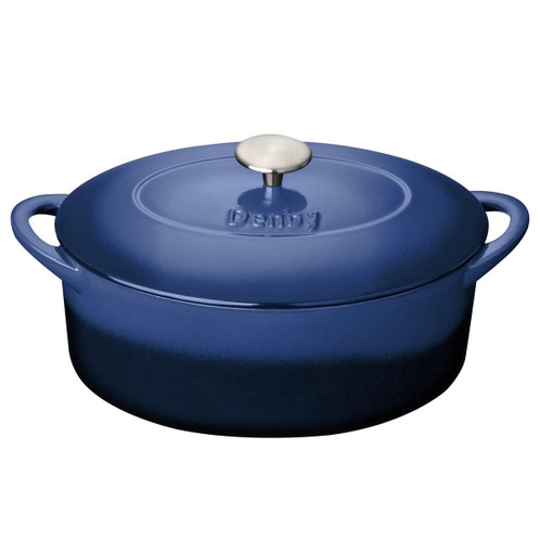 Denby Cobalt 28cm Oval Cast Iron Casserole