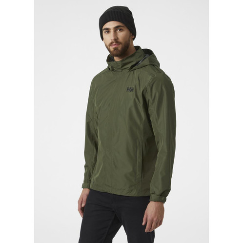 Utility Green Helly Hansen Mens Dubliner Jacket On Model