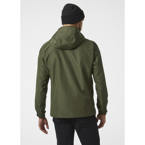 Utility Green Helly Hansen Mens Dubliner Jacket On Model Rear