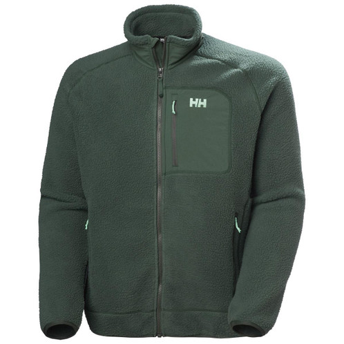 Jungle Green Helly Hansen Mens Panorama Pile Fleece Block Jacket