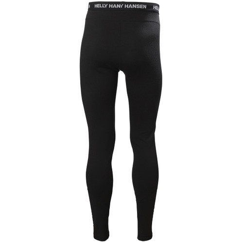 Black Helly Hansen Mens Lifa Merino Midweight Base Layer Bottoms Rear
