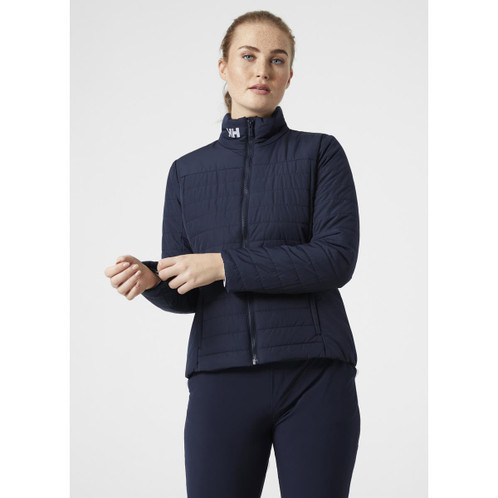 Navy Helly Hansen Womens Crew Insulator Jacket 2.0 On Model