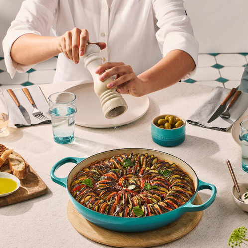 Le Creuset 26cm Cast Iron Shallow Casserole Dish Bleu Riviera