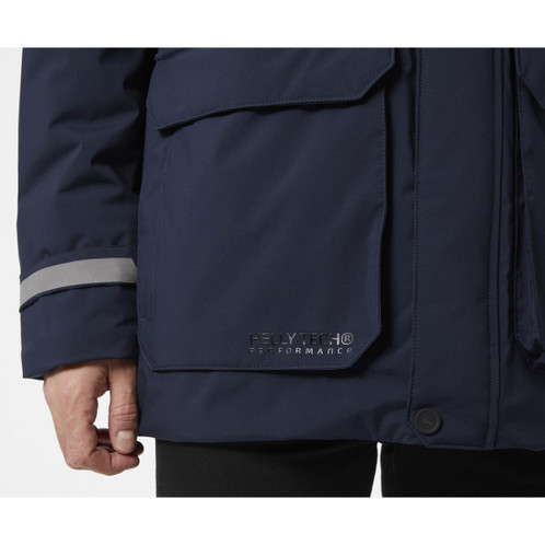 Navy Helly Hansen Mens Reine Parka Detail