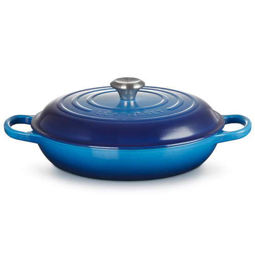 Le Creuset 30cm Cast Iron Shallow Casserole Dish Azure Blue