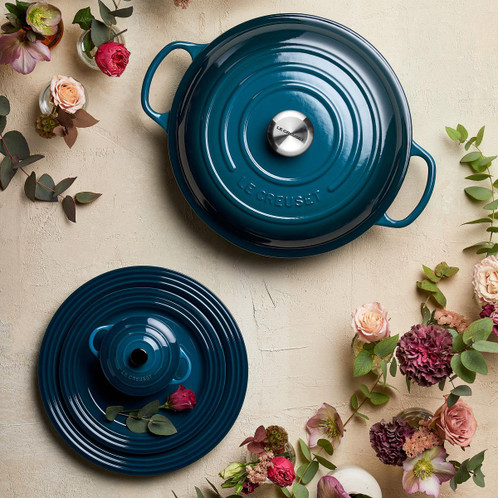 Le Creuset 30cm Cast Iron Shallow Casserole Dish Deep Teal