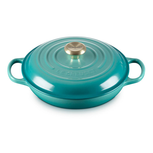 Le Creuset 30cm Cast Iron Shallow Casserole Dish Bleu Riviera