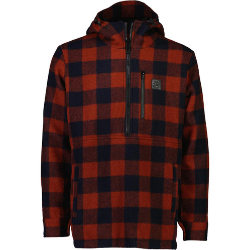 Burnt Merlot Check Swanndri Mens Reidston Wool Annorak