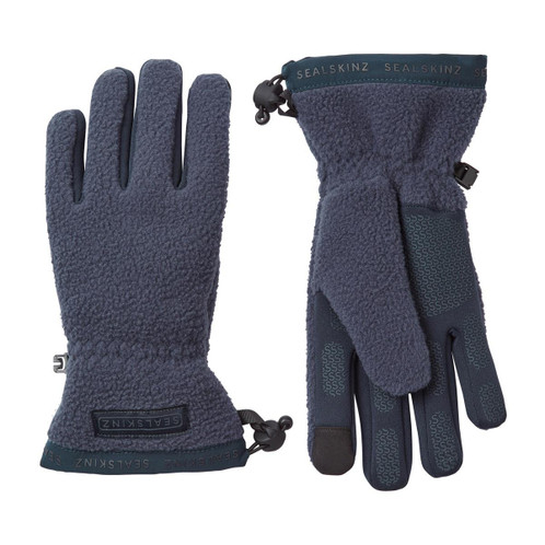 Navy Sealskinz Hoveton Waterproof All Weather Sherpa Fleece Gloves