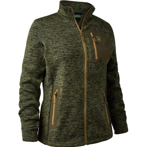 Olive Grey Melange Deerhunter Mens Sarek Knitted Jacket