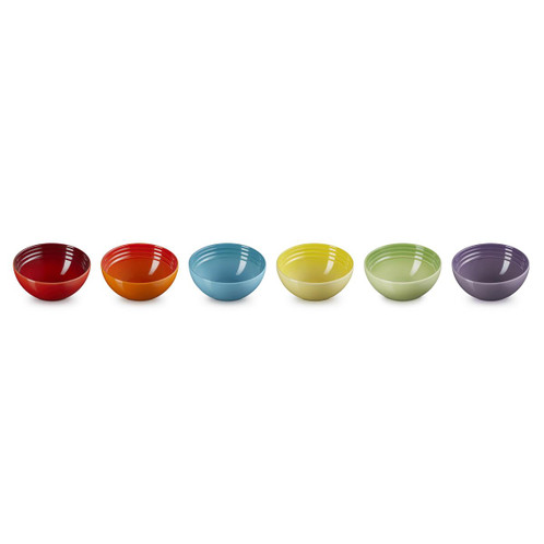 Le Creuset Stoneware Rainbow Set Of 6 Snack Bowls