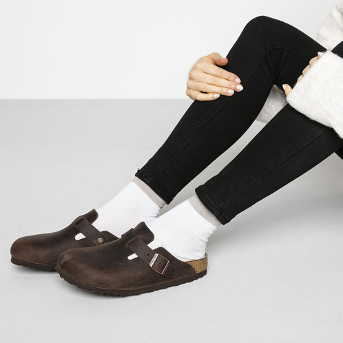 Birkenstock Boston Oiled Leather Clog Habana