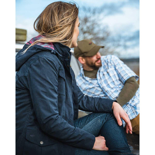 Navy Hoggs Of Fife Womens Struther Field Coat lifestyle