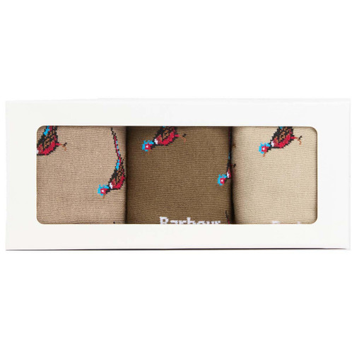 Trench/Beech Mix Barbour Mens Pheasant Sock Gift Box box