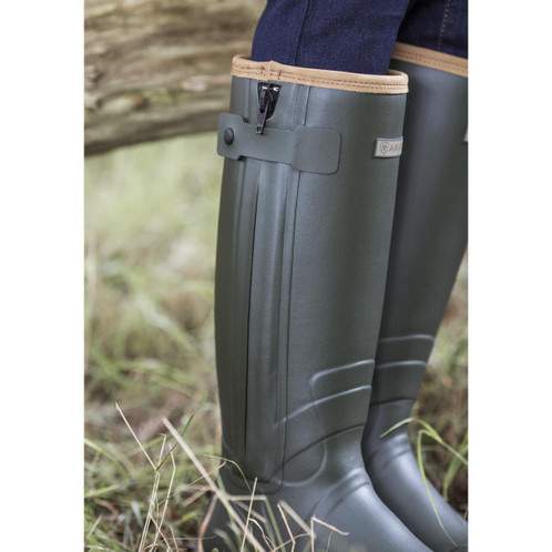 Olive Ariat Womens Burford Zip Insulated Wellington Boots Lifestyle