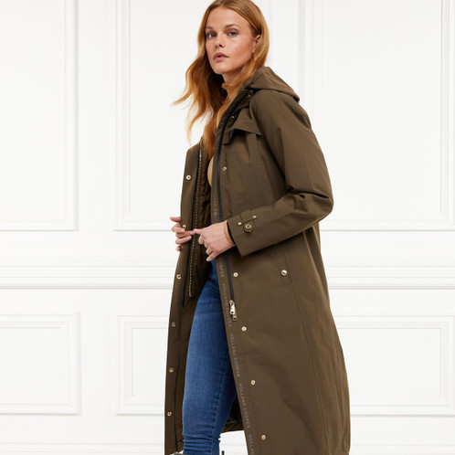 Soft Khaki Holland Cooper Womens Folgate Rain Coat Model