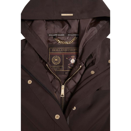 Chocolate Holland Cooper Womens Folgate Rain Coat Detail