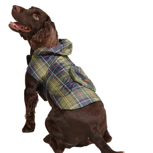 Classic Tartan Barbour Packable Tartan Dog Coat Model Rear