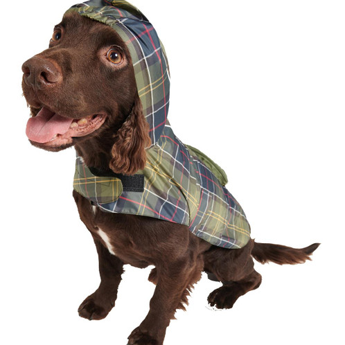 Classic Tartan Barbour Packable Tartan Dog Coat Model Front