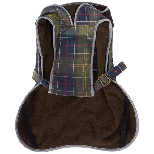 Classic Tartan Barbour Tartan Waterproof Dog Coat Underneath