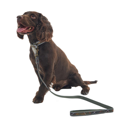 Barbour Reflective Tartan Comfort Dog Lead Model