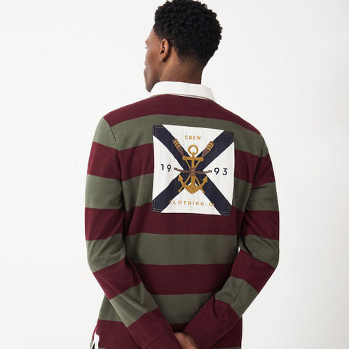 Burgundy/Olive Crew Clothing Callington Rugby Top