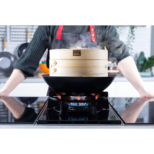 School of Wok 2-Tier Bamboo Steamer