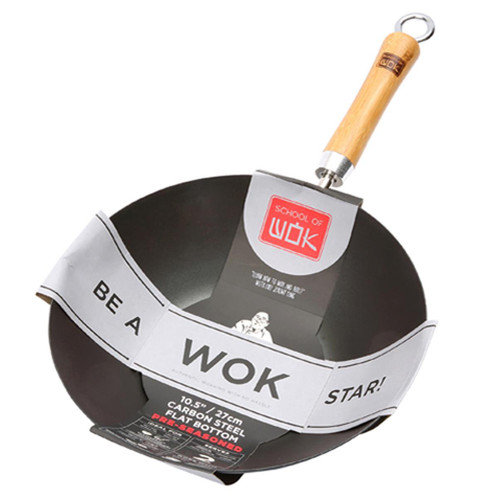 School of Wok 10.5"/27cm Pre-Seasoned Carbon Steel Wok
