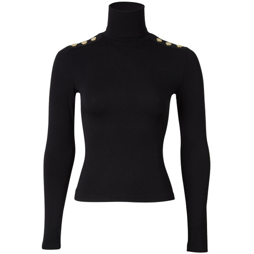 Black Holland Cooper Womens Essential Roll Neck Top