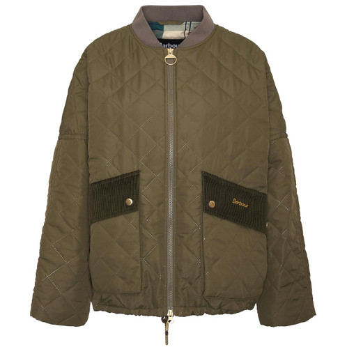 Army Green Barbour Womens Bowhill Quilt Jacket