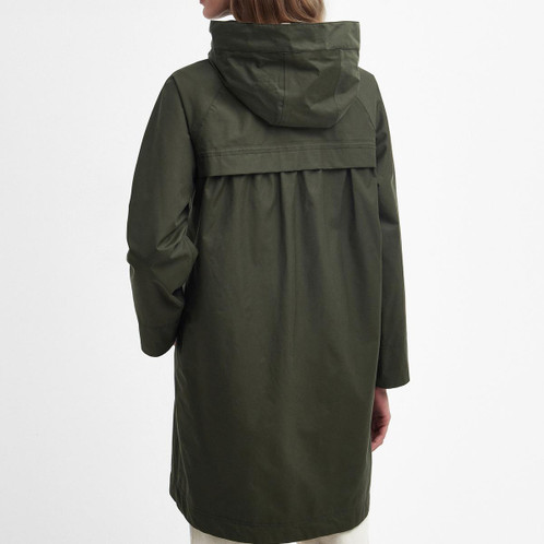 Olive Barbour Womens Heron Jacket On Model Back