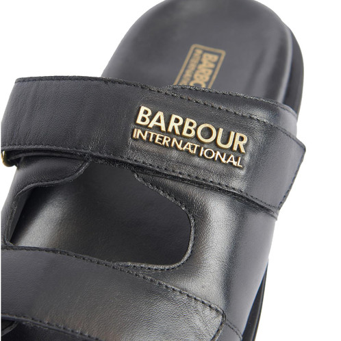 Black Barbour Womens International Whitson Sandals Detail