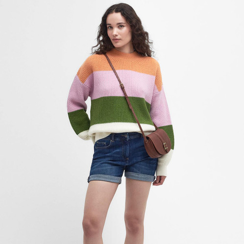 Multi Barbour Womens Ula Stripe Knitted Jumper On Model