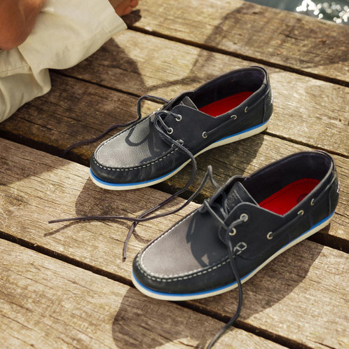 Navy/Navy Barbour Mens Wake Boat Shoe