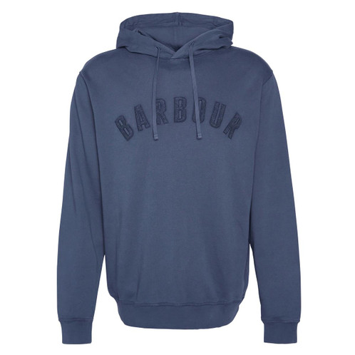 Navy Barbour Mens Washed Prep Logo Hoodie