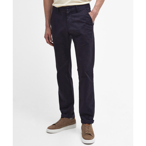 Navy Barbour Mens Neuston Essential Chino On Model Detail