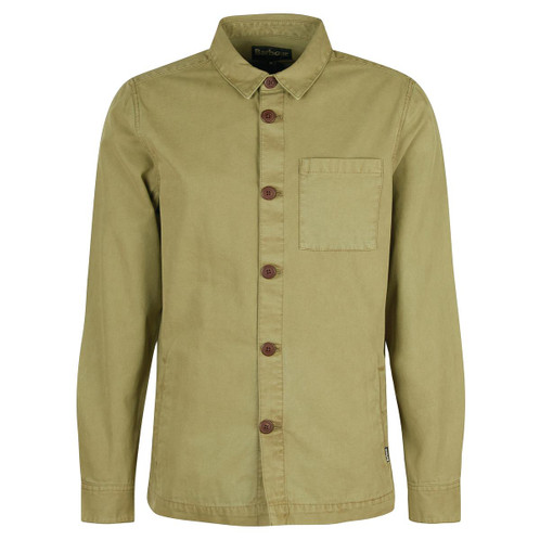 Bleached Olive Barbour Mens Washed Overshirt