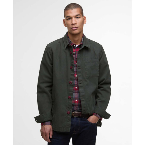 Forest Barbour Mens Washed Overshirt Front